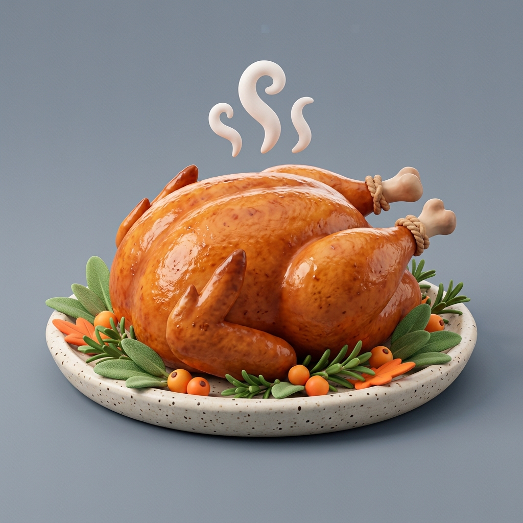 Whole-Roasted Turkey with Molasses Butter Glaze